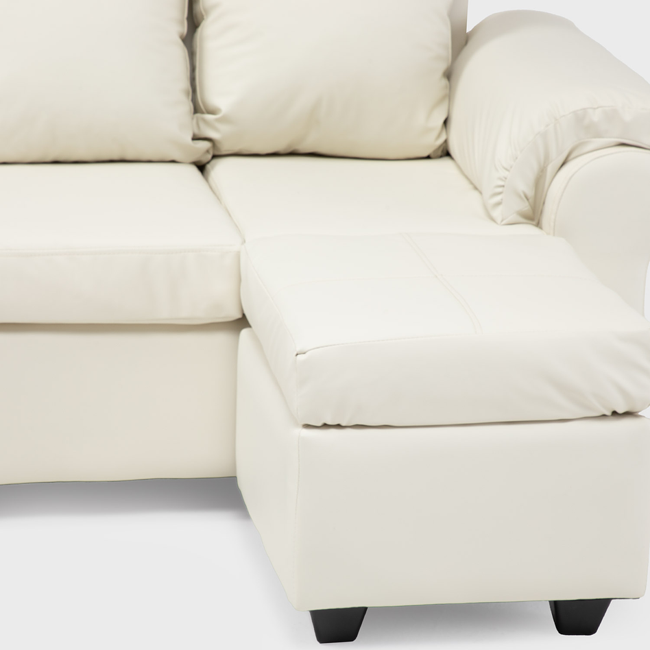 Sofá Ezeiza 3c + 1 Pouf Pu Beige 3