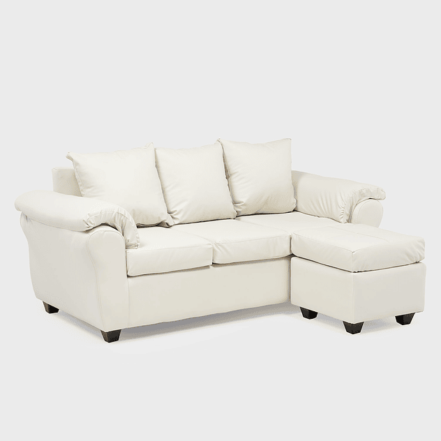 Sofá Ezeiza 3c + 1 Pouf Pu Beige 4