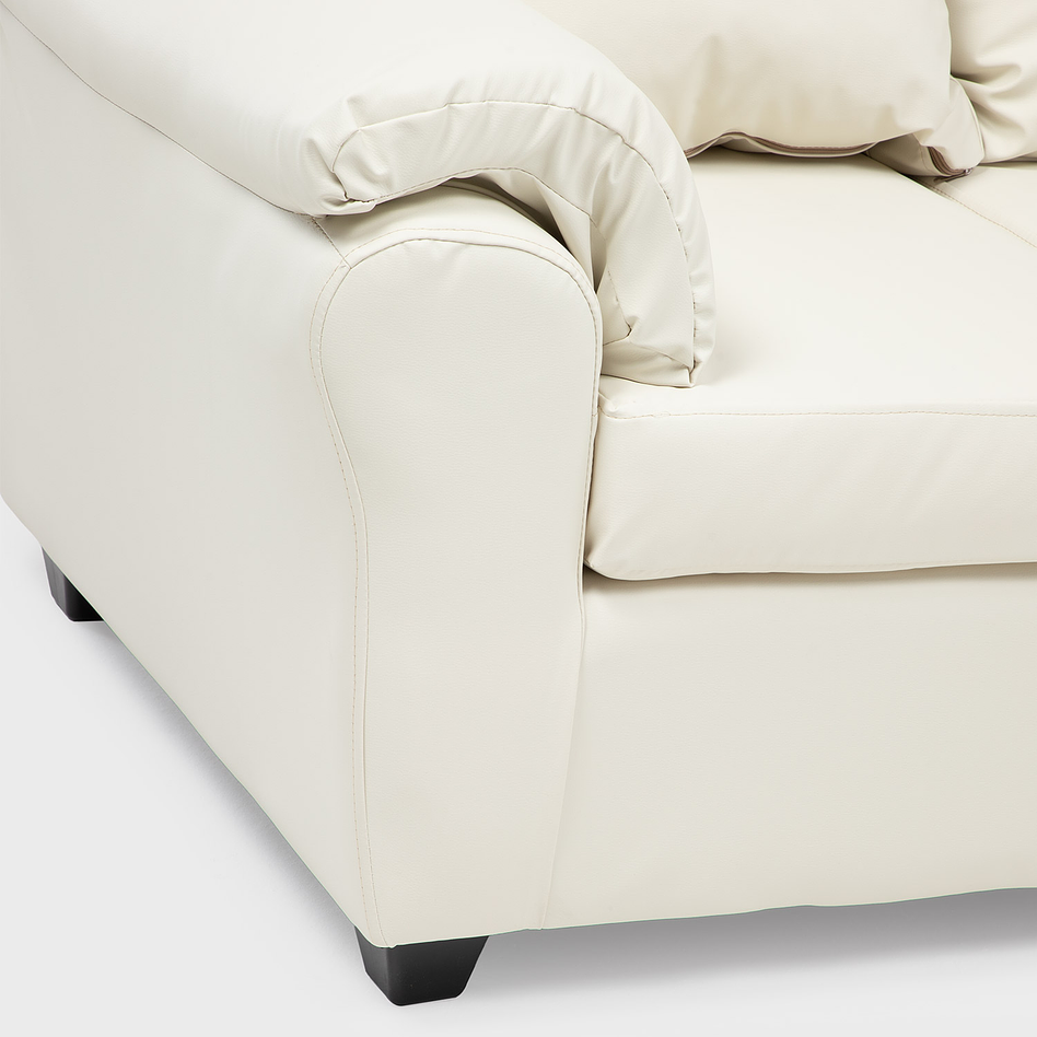 Sofá Ezeiza 3c + 1 Pouf Pu Beige 5