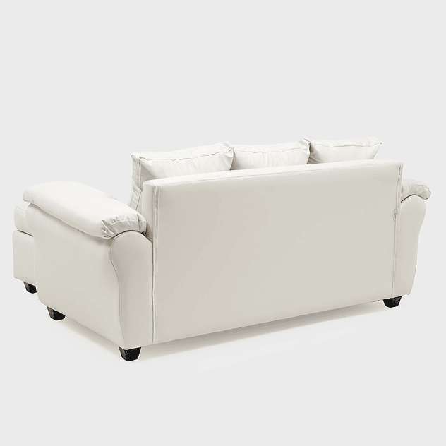 Sofá Ezeiza 3c + 1 Pouf Pu Beige 7