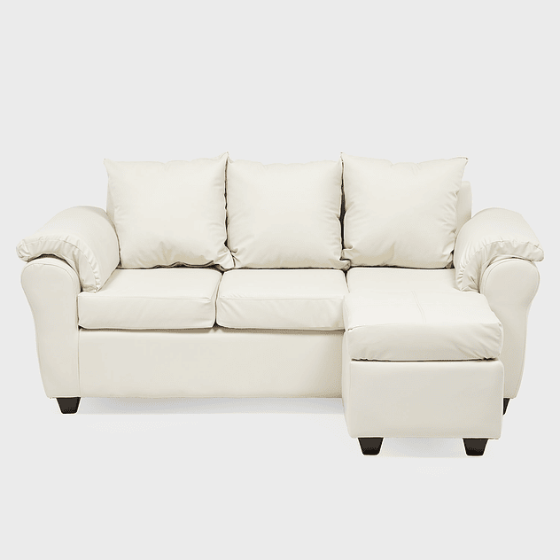 Sofá Ezeiza 3c + 1 Pouf Pu Beige 9