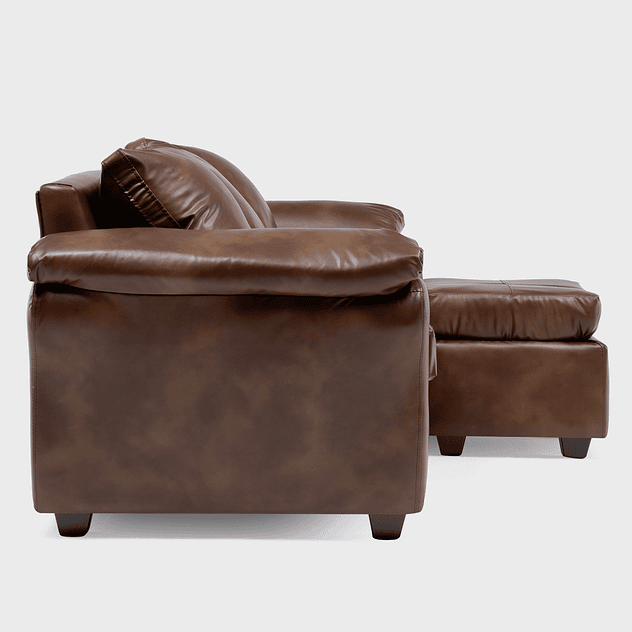 Sofá Ezeiza 3c + 1 Pouf Pu Café Envejecido 5