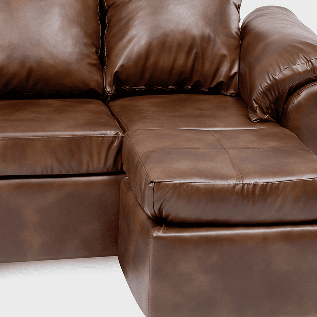 Sofá Ezeiza 3c + 1 Pouf Pu Café Envejecido 7