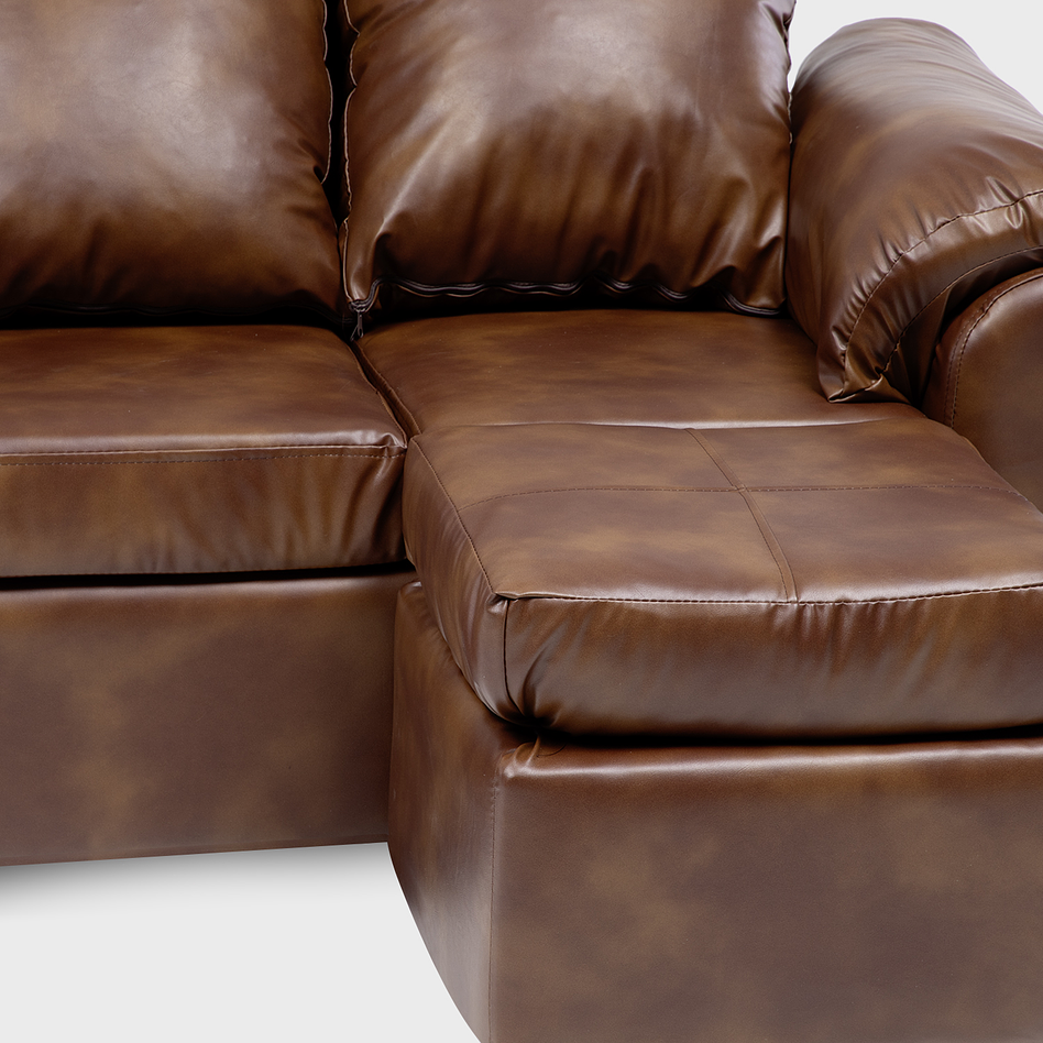 Sofá Ezeiza 3c + 1 Pouf Pu Café Envejecido 7