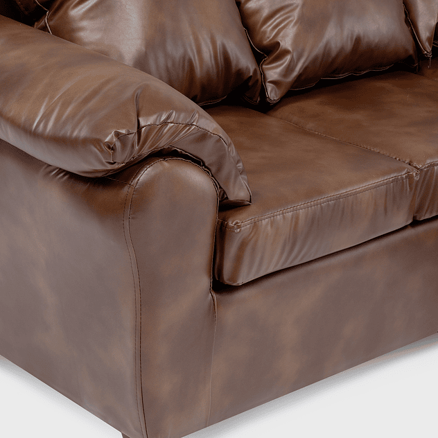 Sofá Ezeiza 3c + 1 Pouf Pu Café Envejecido 8