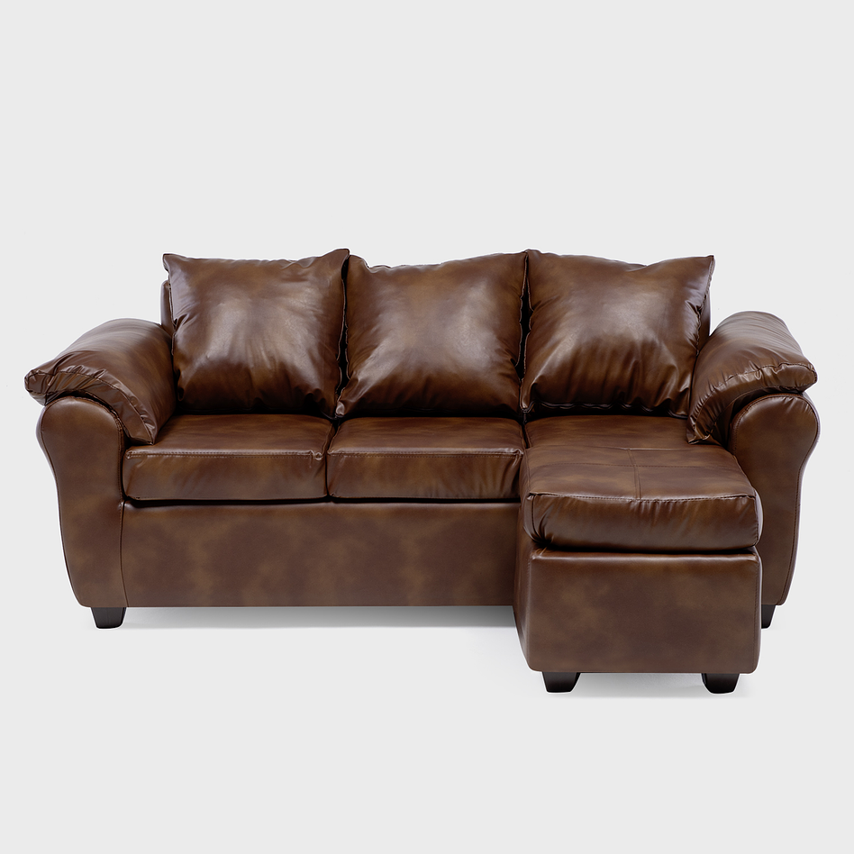 Sofá Ezeiza 3c + 1 Pouf Pu Café Envejecido 4