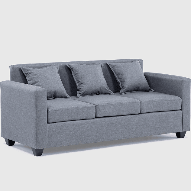 Sofá Charlotte 3c Tela Gris 2