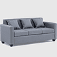 Sofá Charlotte 3c Tela Gris - Miniatura 2