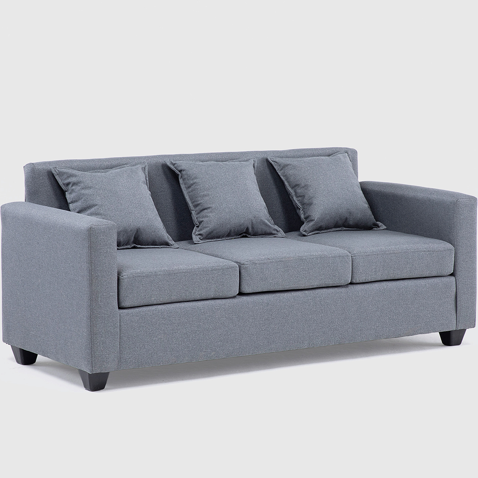 Sofá Charlotte 3c Tela Gris 2