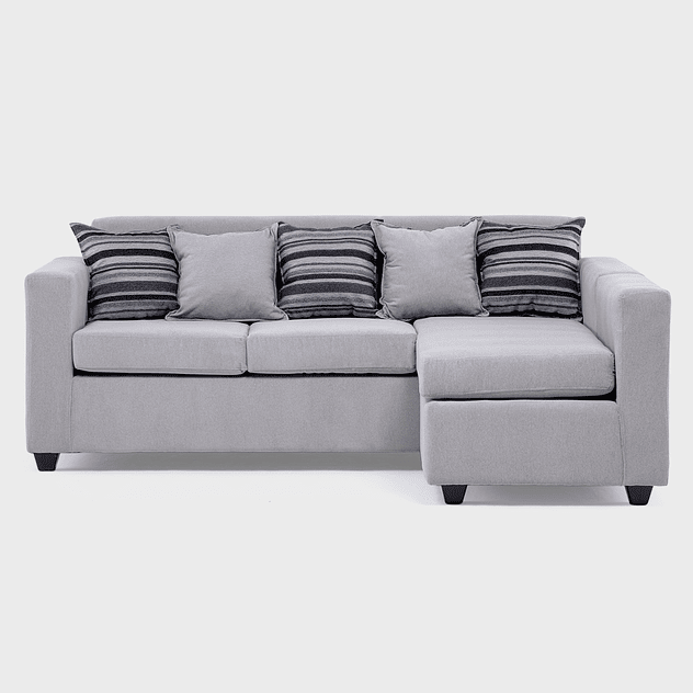 Seccional Jazmin Velvet Gris Claro 3.1 1