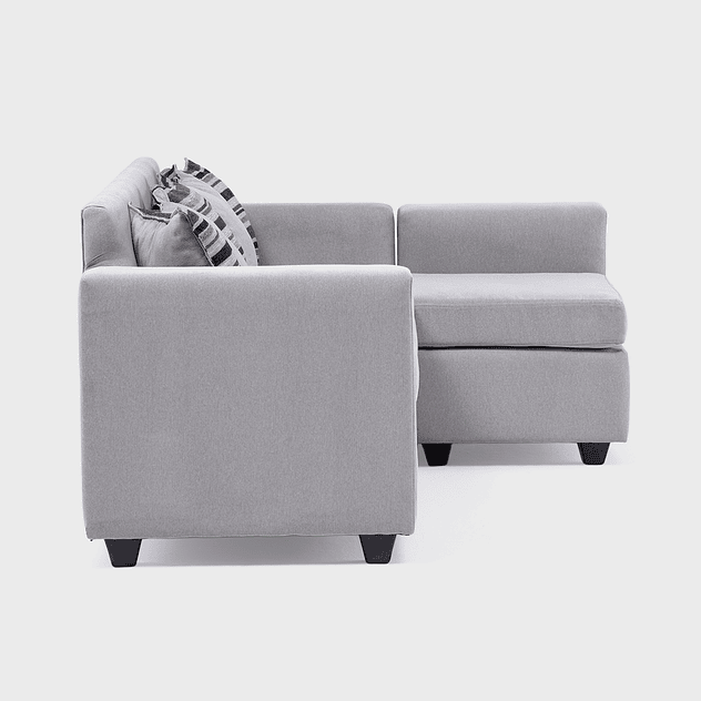 Seccional Jazmin Velvet Gris Claro 3.1 6