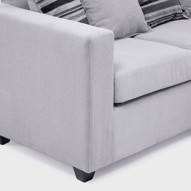Seccional Jazmin Velvet Gris Claro 3.1 7