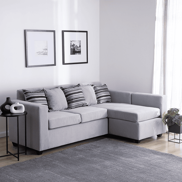 Seccional Jazmin Velvet Gris Claro 3.1 2