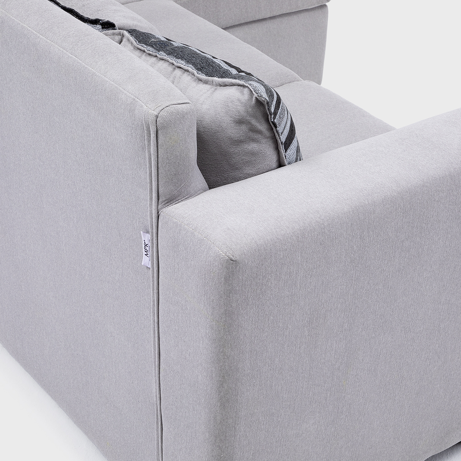 Seccional Jazmin Velvet Gris Claro 3.1 10