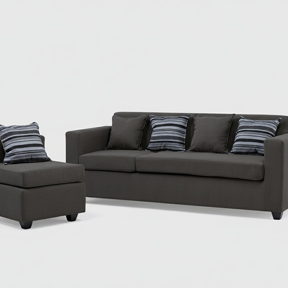 Seccional Jazmin Velvet Gris Oscuro 3.1 3