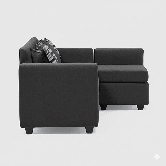 Seccional Jazmin Velvet Gris Oscuro 3.1 5