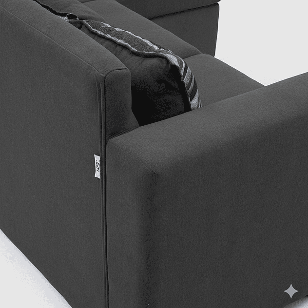Seccional Jazmin Velvet Gris Oscuro 3.1 6