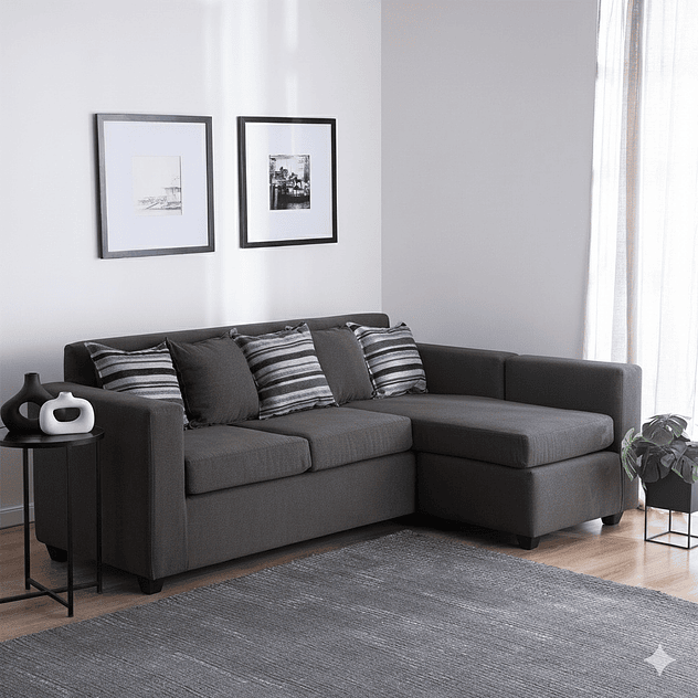 Seccional Jazmin Velvet Gris Oscuro 3.1 2