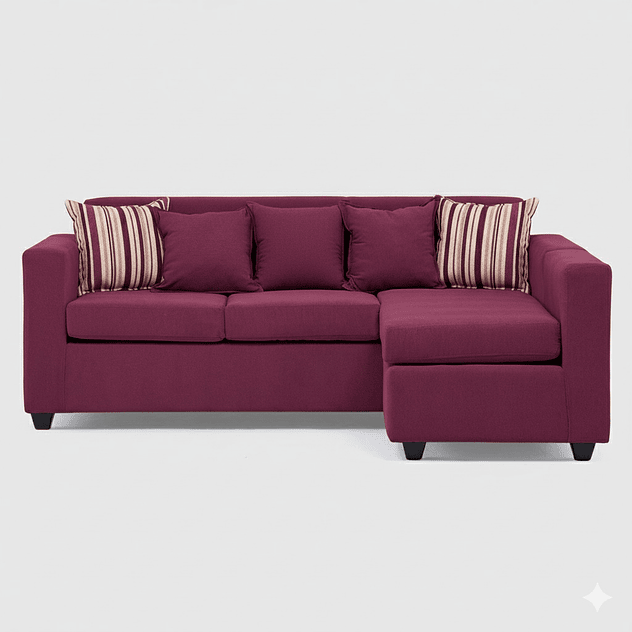 Seccional Jazmin Velvet Burdeo 3.1 3