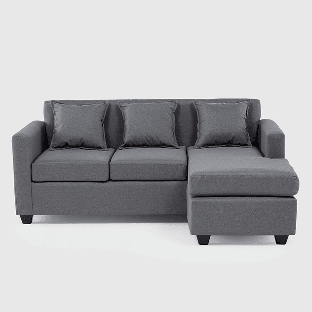 Seccional Charlotte Intercambiable Tela Gris 3.1 1