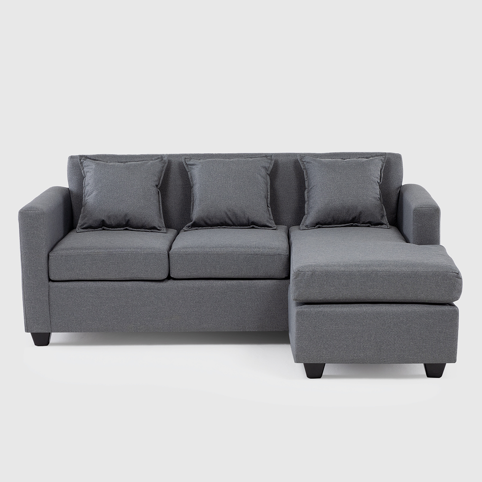 Seccional Charlotte Intercambiable Tela Gris 3.1 1
