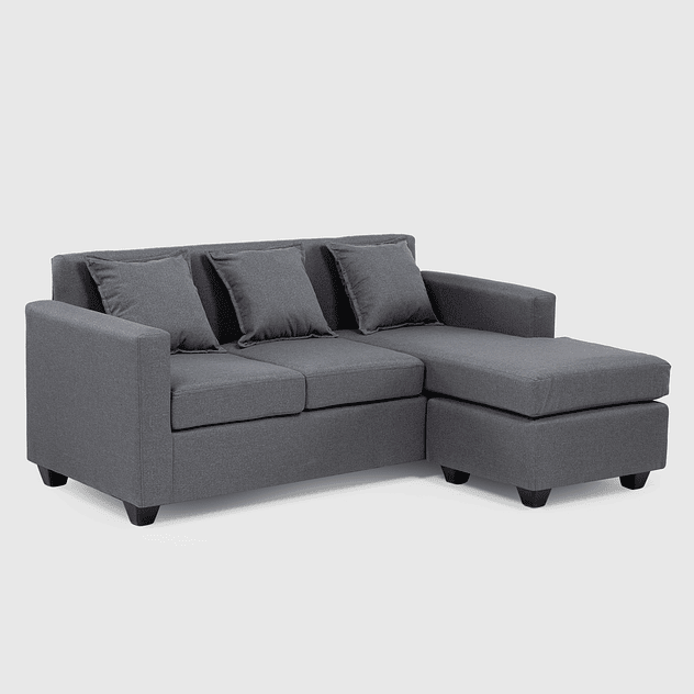 Seccional Charlotte Intercambiable Tela Gris 3.1 3