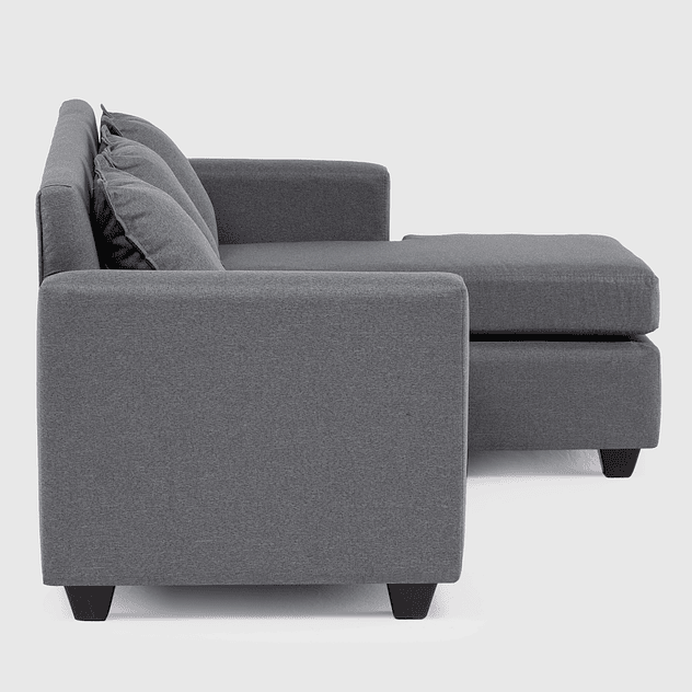 Seccional Charlotte Intercambiable Tela Gris 3.1 5