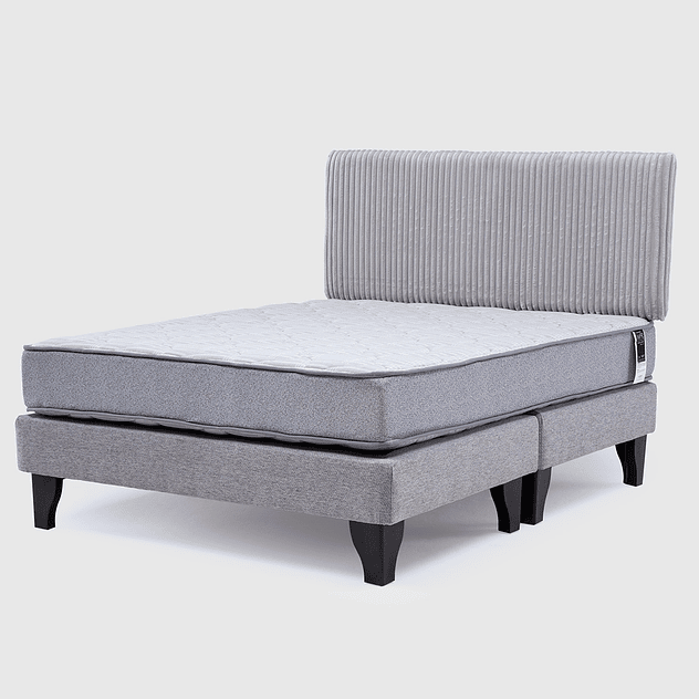 Cama Feel + Respado Rest 2 Plaza - Gris 1