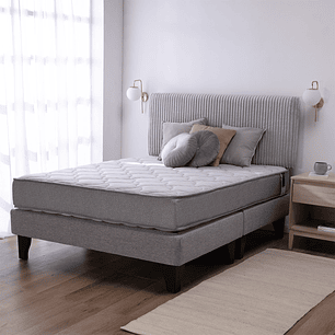 Cama Feel + Respado Rest 2 Plaza - Gris