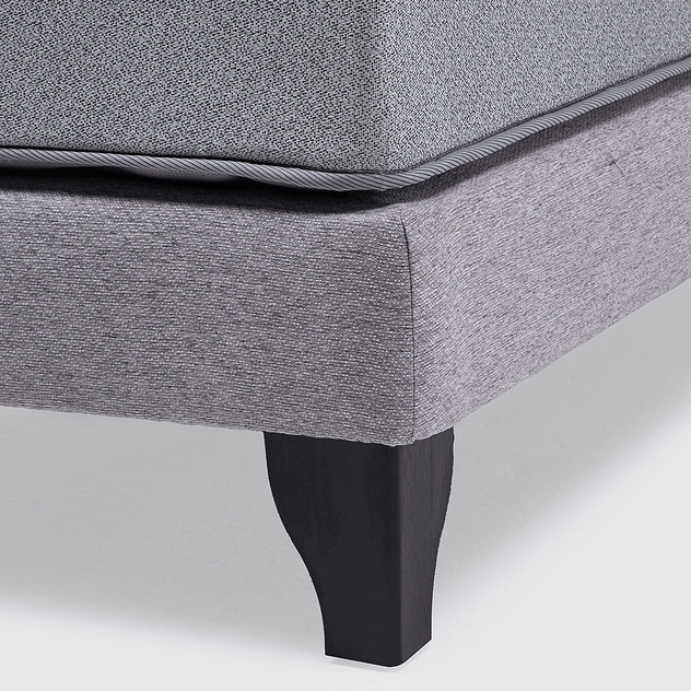 Cama Europea Feel 1 Plaza Tela Gris 4