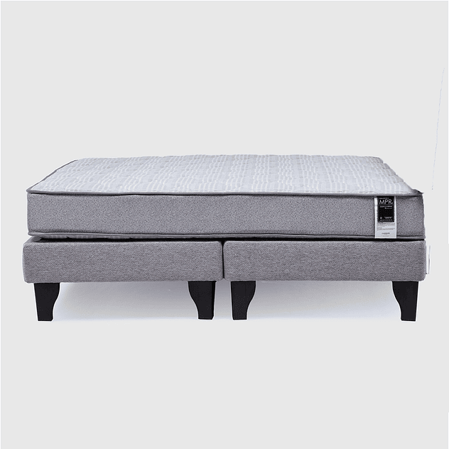 Cama Europea Feel 2 Plaza Tela Gris 1