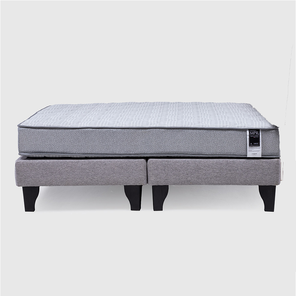 Cama Europea Feel 2 Plaza Tela Gris 1
