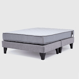Cama Europea Feel 2 Plaza Tela Gris