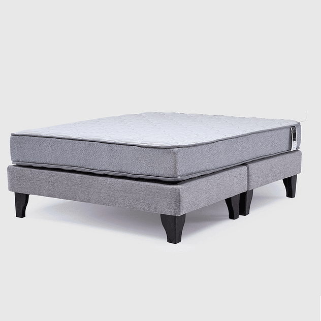 Cama Europea Feel 2 Plaza Tela Gris 2