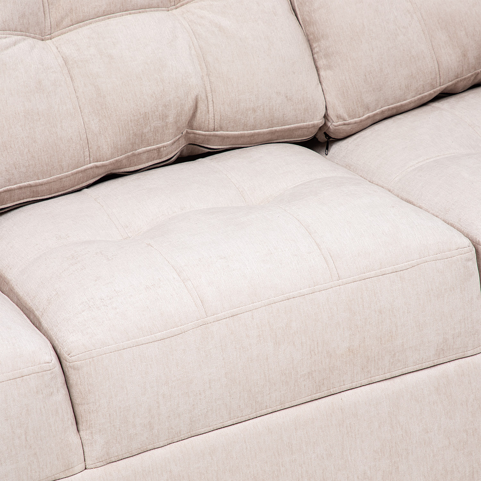 Seccional Edimburgo Derecho Chenille Beige 9
