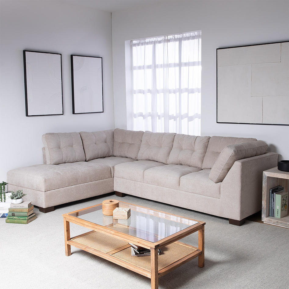 Seccional Edimburgo Izquierdo Chenille Beige 2