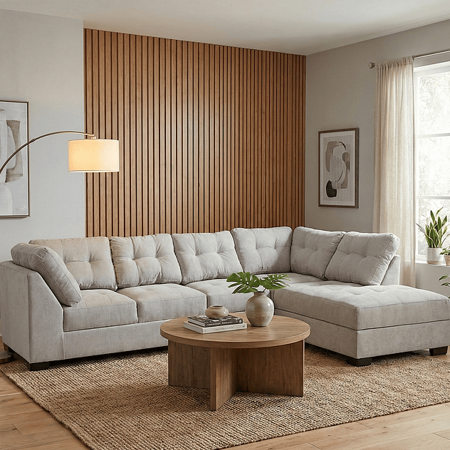 Seccional Edimburgo Derecho Chenille Gris Claro 2