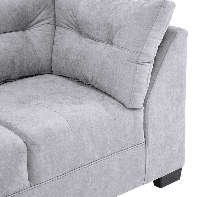 Sofá Edimburgo 3c Chenille Gris Claro 6