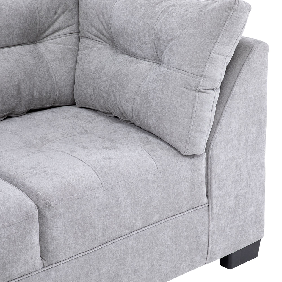 Sofá Edimburgo 3c Chenille Gris Claro 6