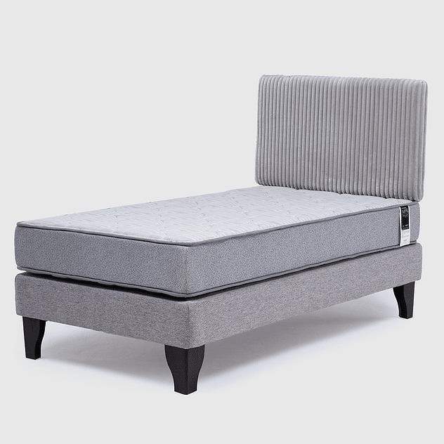Cama Feel + Respado Rest 1.5 Plaza -  Gris 1