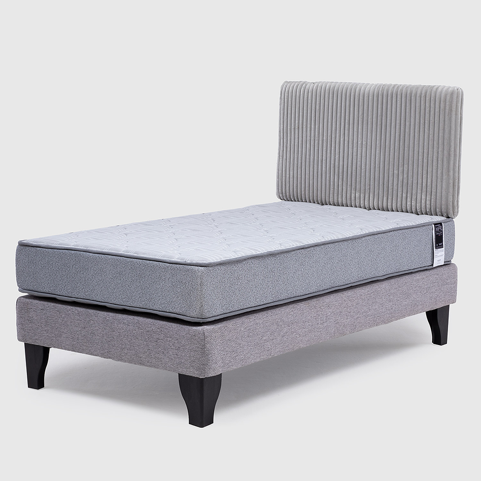 Cama Feel + Respado Rest 1.5 Plaza -  Gris 1