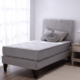 Cama Feel + Respado Rest 1.5 Plaza -  Gris