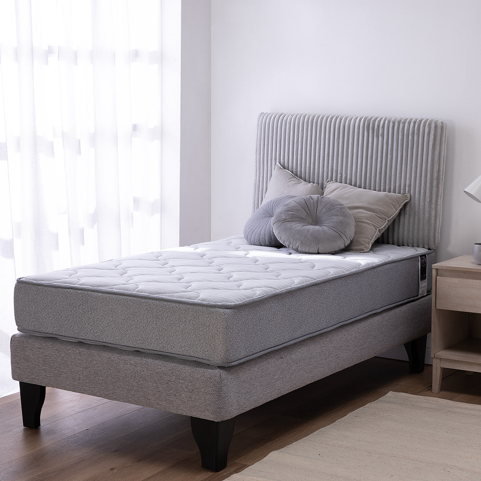 Cama Feel + Respado Rest 1.5 Plaza -  Gris 2