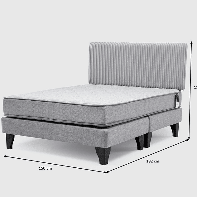 Cama Feel + Respado Rest 2 Plaza - Gris 8