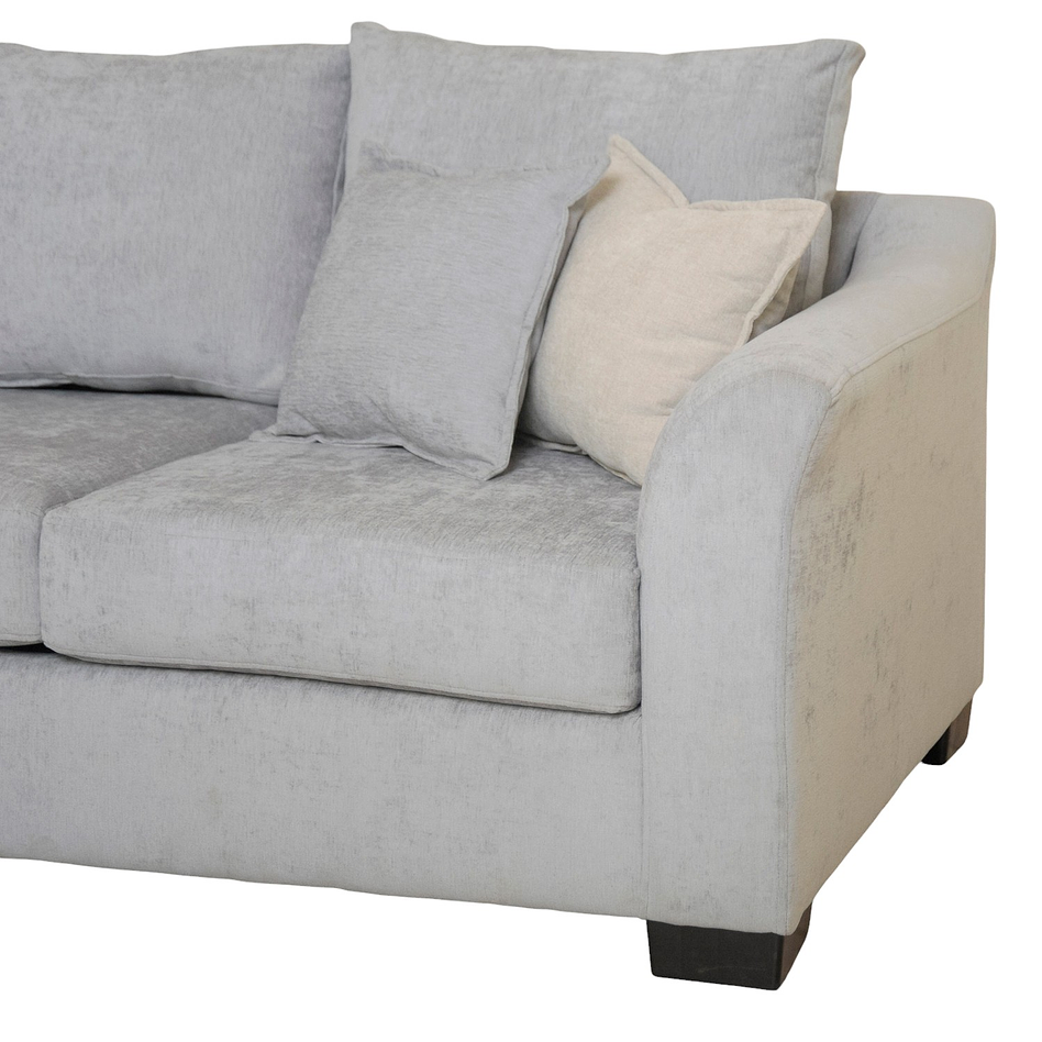 Seccional Bruselas Chenille Gris Claro - 3 Mod Izq 5