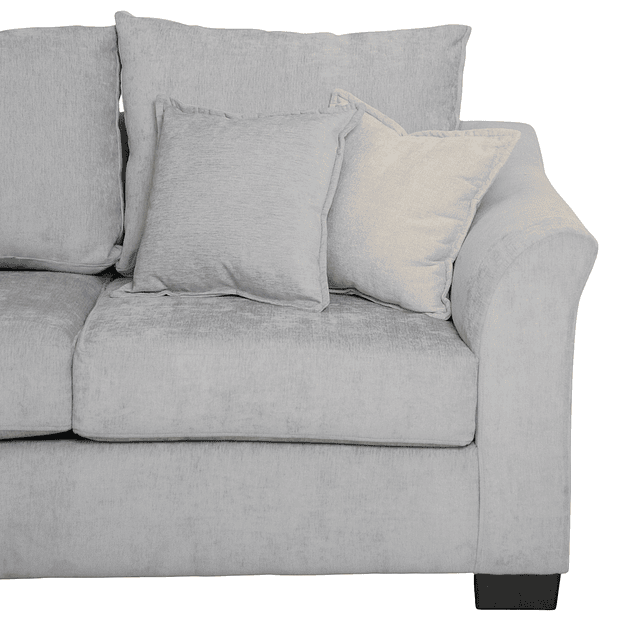 Seccional Bruselas Chenille Gris Claro - 3 Mod Izq 6