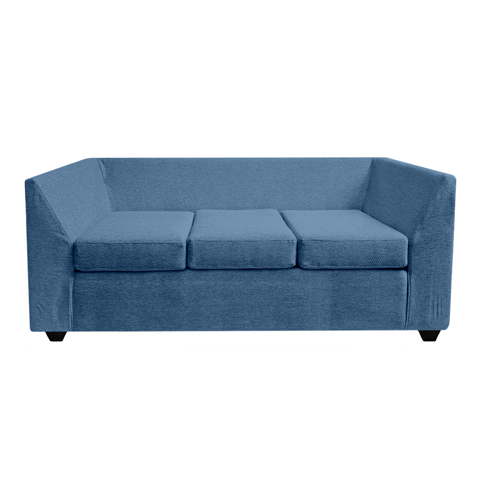 En Liquidación - Sofá Bonsai Felpa Tela Azul 3c 3