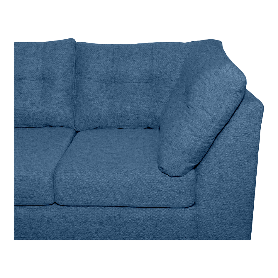 En Liquidación - Sofá Bonsai Felpa Tela Azul 3c 8