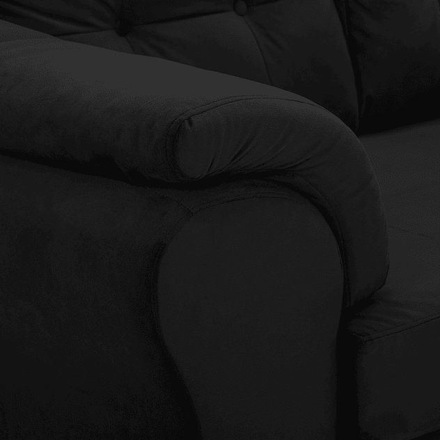 Seccional Queen Intercambiable Felpa Negro 3.1 4
