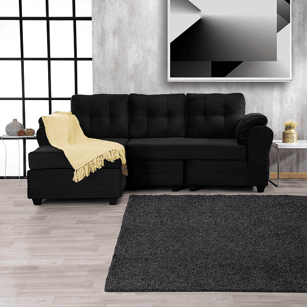 Seccional Queen Intercambiable Felpa Negro 3.1 2